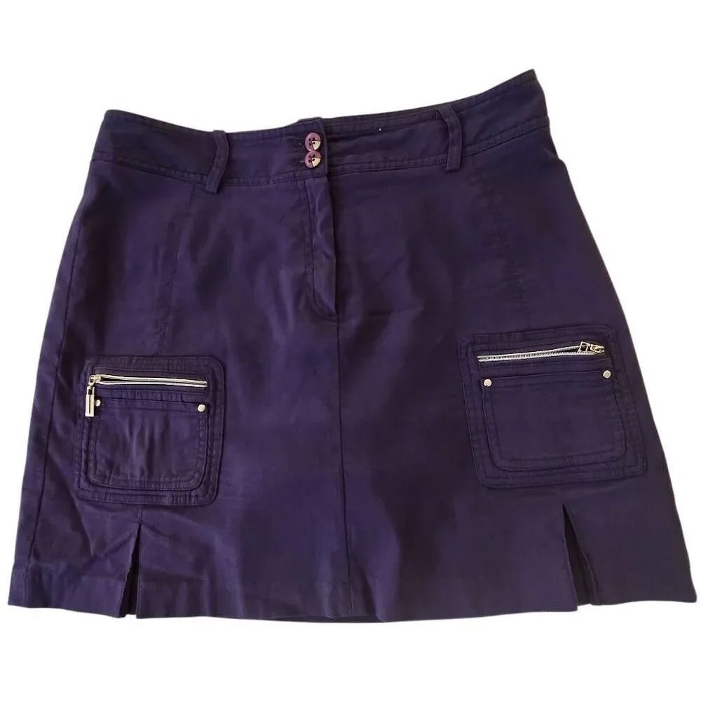 Jamie Sadock Womens Navy Blue Golf Cargo Zippered Pockets Skort Size 6